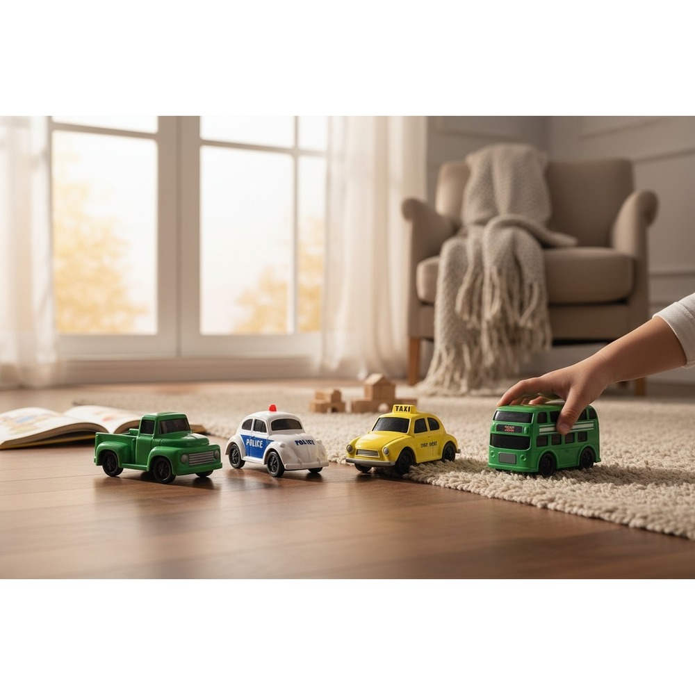 Toy Vehicle Set Kids OS Multicolor NWT 4pc City Fleet